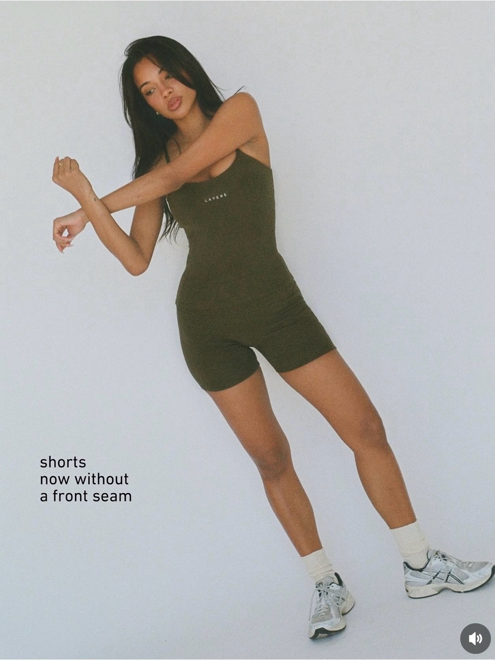 Layere Olive Green Full length Cami top Organic Cotton Brandnew